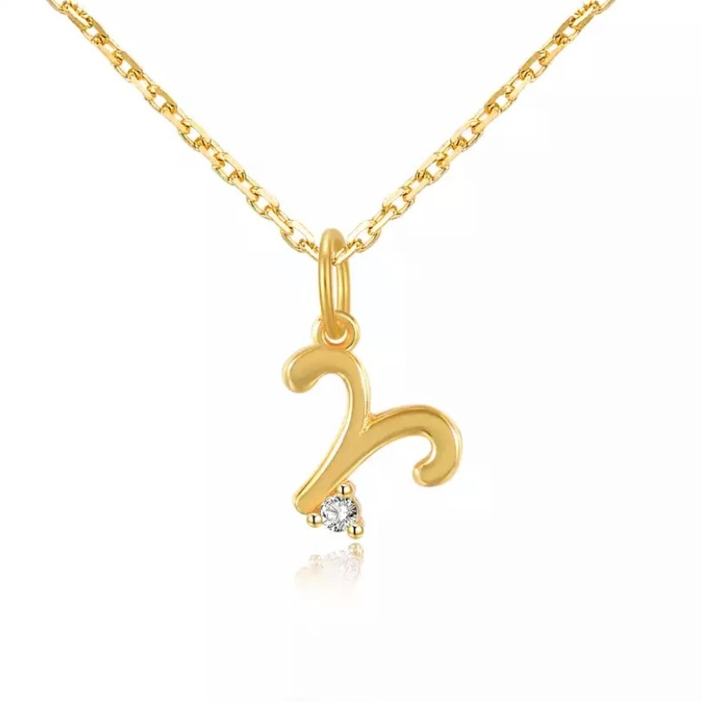 Minimalist Aries Zodiac gold 925 sterling sm dainty Necklace horoscope astrology